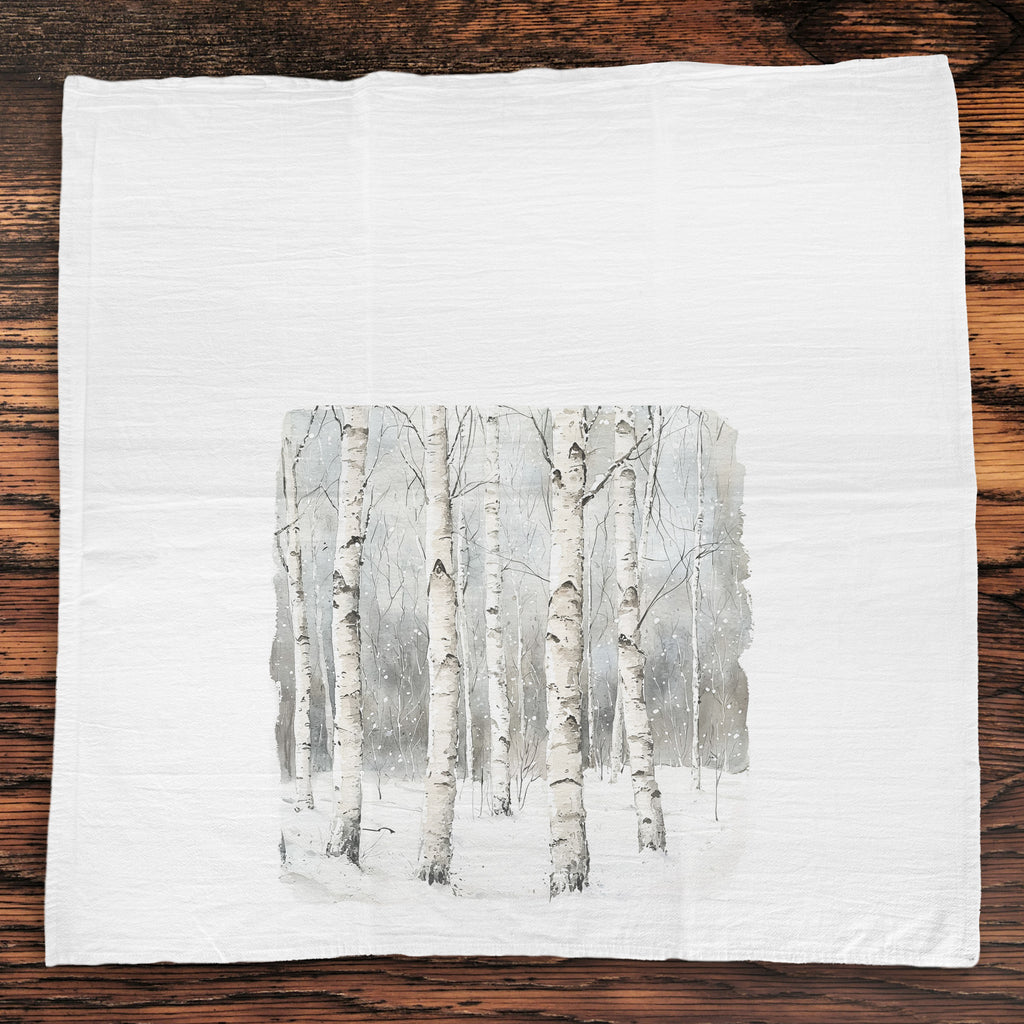 Winter Birch Trees - Cotton Tea Towel