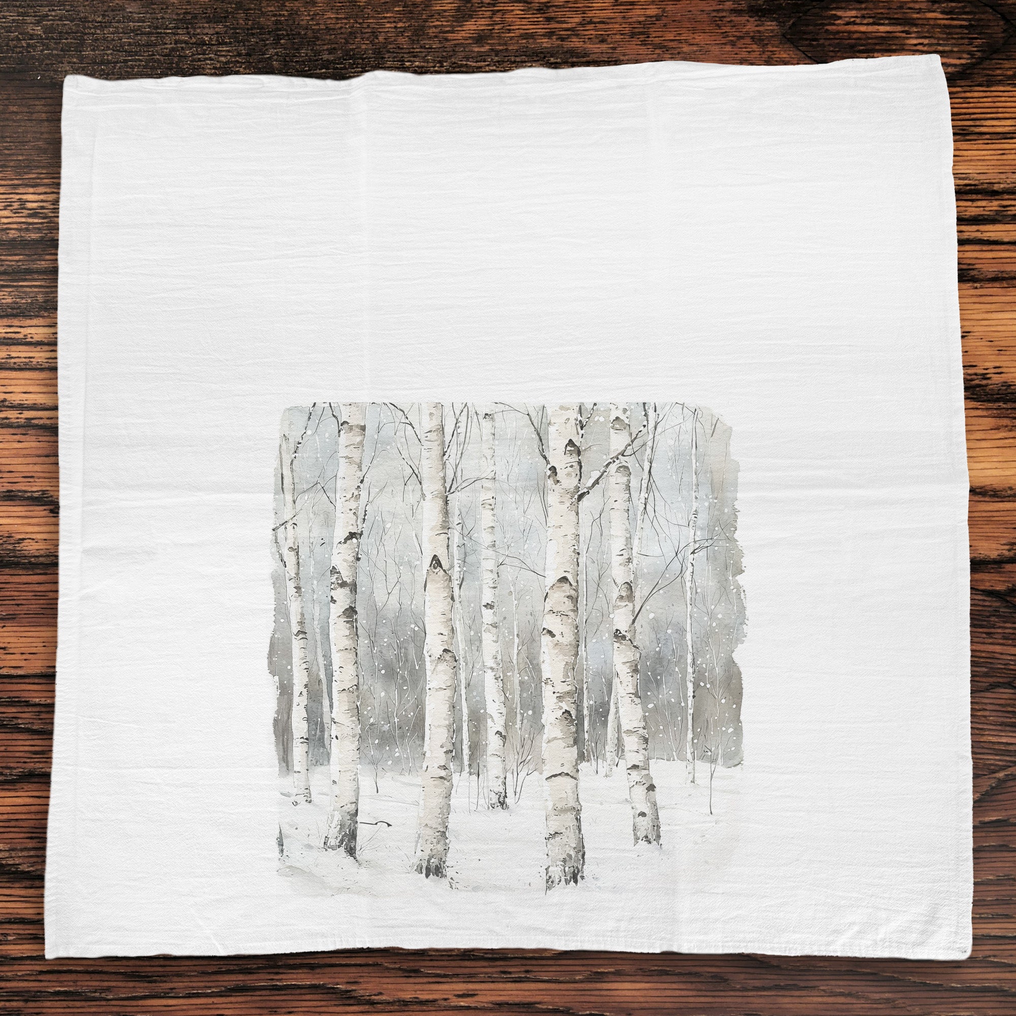 Winter Birch Trees - Cotton Tea Towel