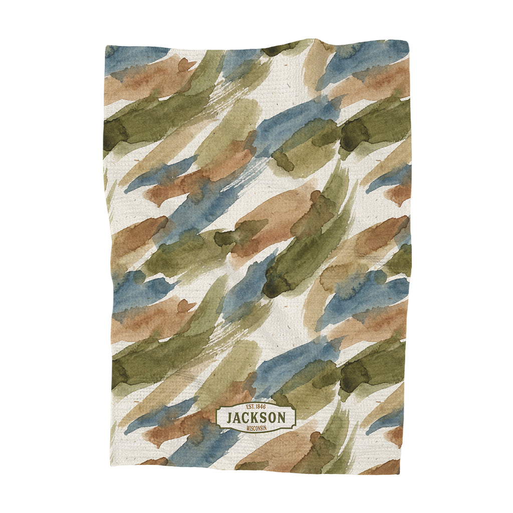 Watercolor Camoflauge - Custom Waffle Weave Towel