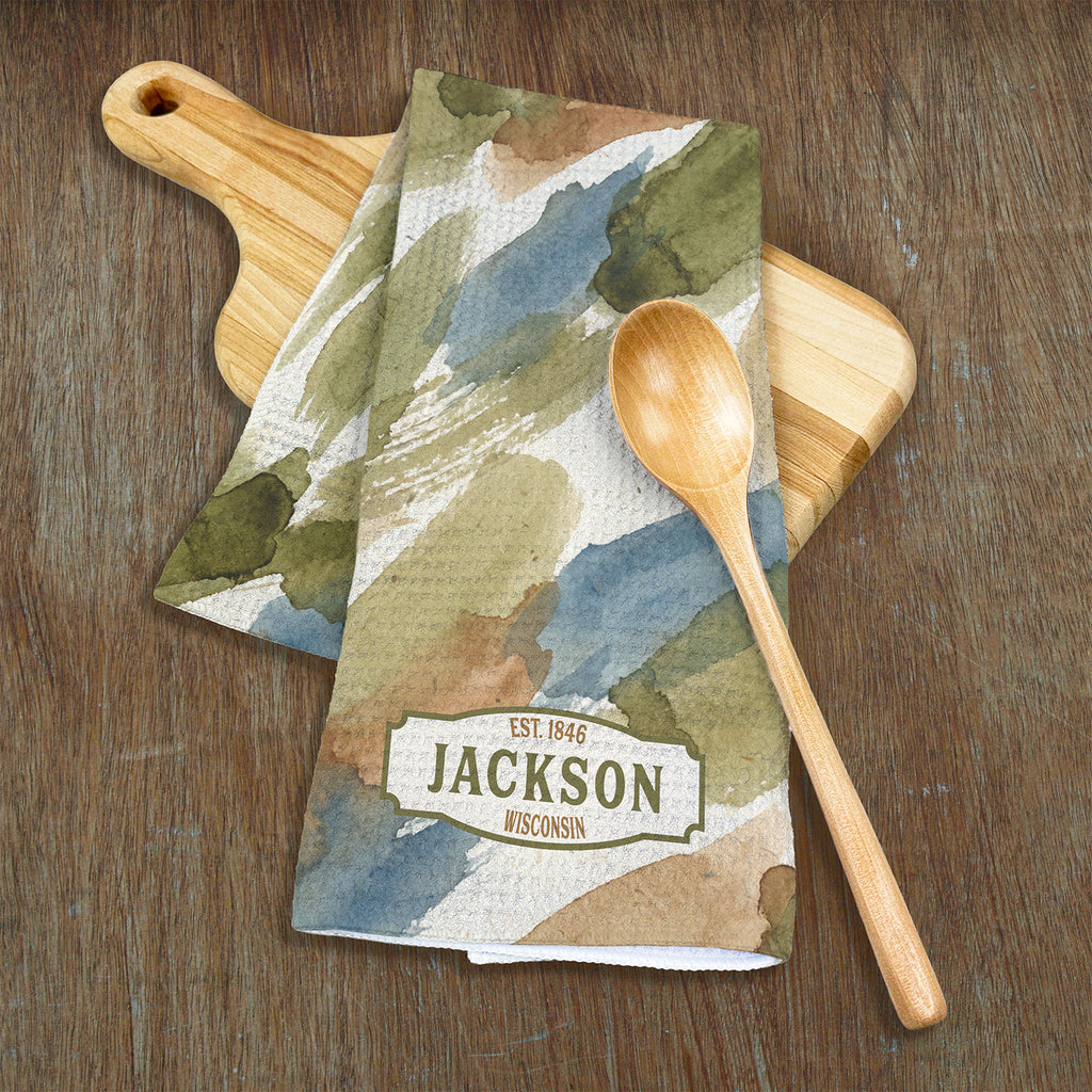 Watercolor Camoflauge - Custom Waffle Weave Towel