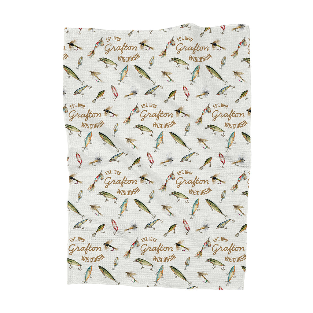 Fishing Lures - Custom Waffle Weave Towel