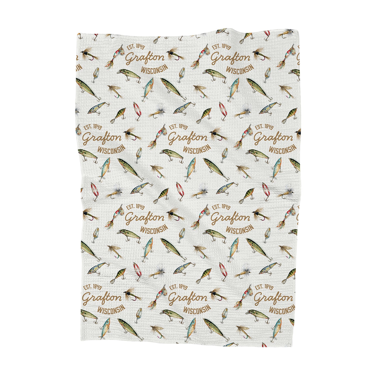 Fishing Lures - Custom Waffle Weave Towel