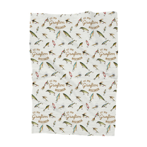 Fishing Lures - Custom Waffle Weave Towel