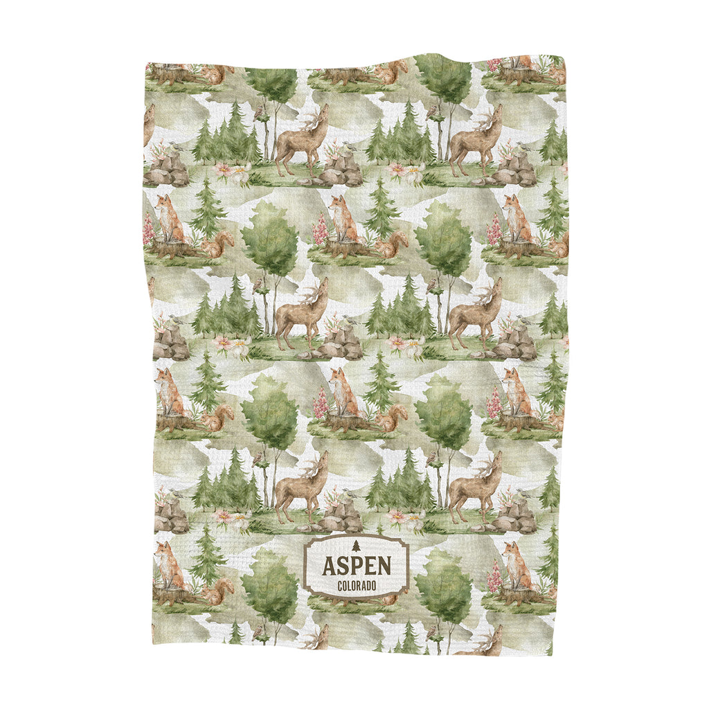 Woodland Creatures - Custom Waffle Weave Towel