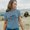 Adventure Awaits w/ City, State - Short Sleeve T-Shirt