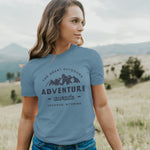 Adventure Awaits w/ City, State - Short Sleeve T-Shirt