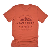 Adventure Awaits w/ City, State - Short Sleeve T-Shirt