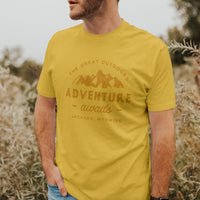 Adventure Awaits w/ City, State - Short Sleeve T-Shirt