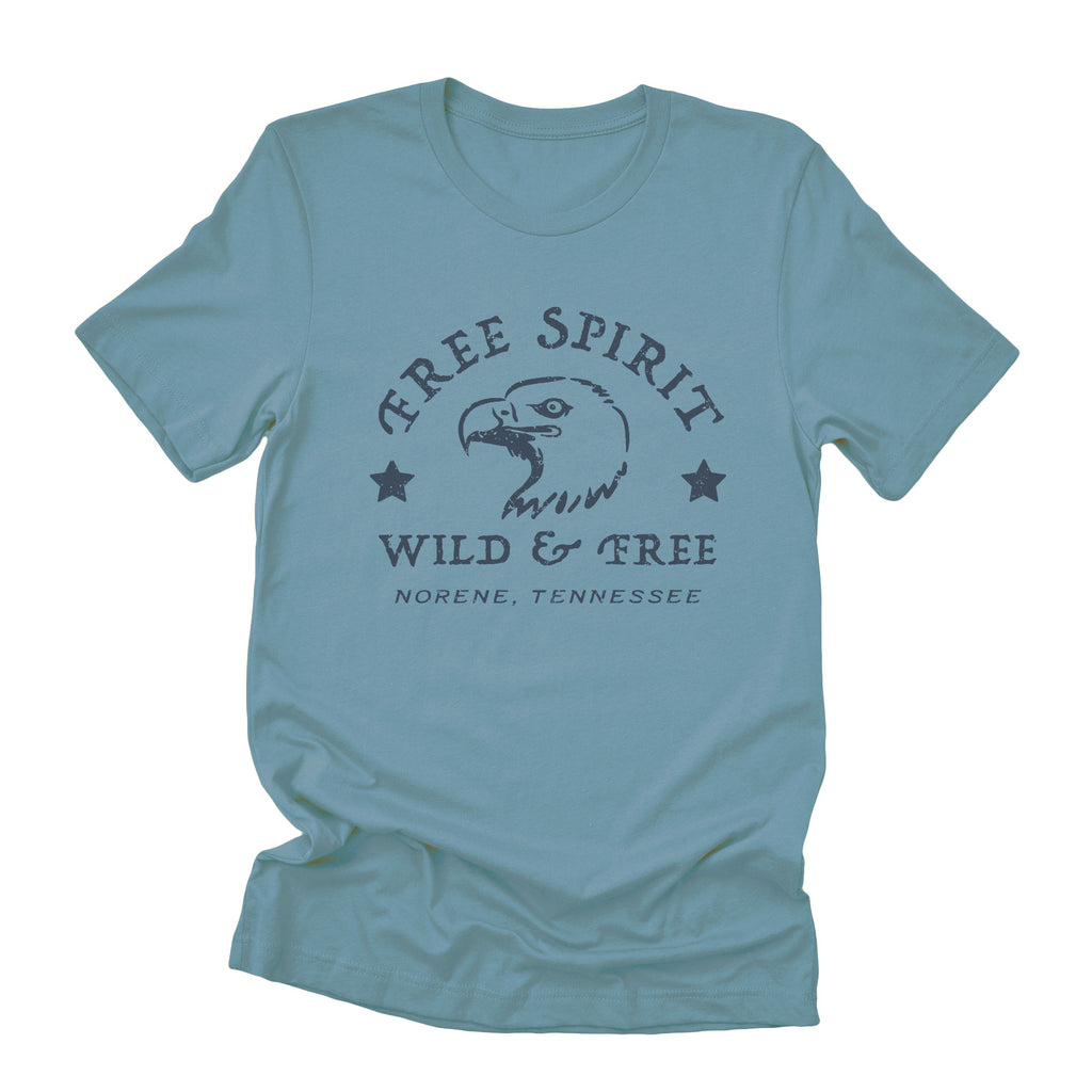 Free Spirit w/ City, State - Custom Duo-Tone T-Shirt