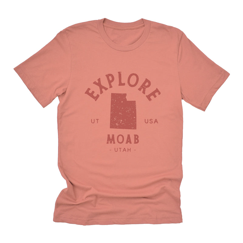 Explore State w/ City, State - Short Sleeve T-Shirt