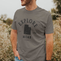 Explore State w/ City, State - Short Sleeve T-Shirt