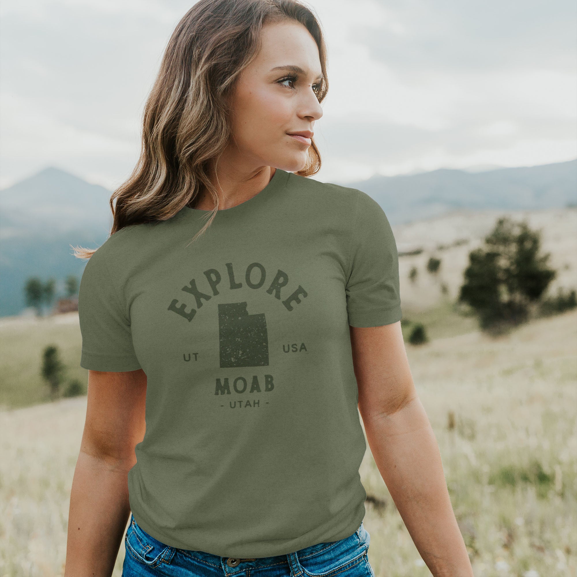 Explore State w/ City, State - Custom Duo-Tone T-Shirt