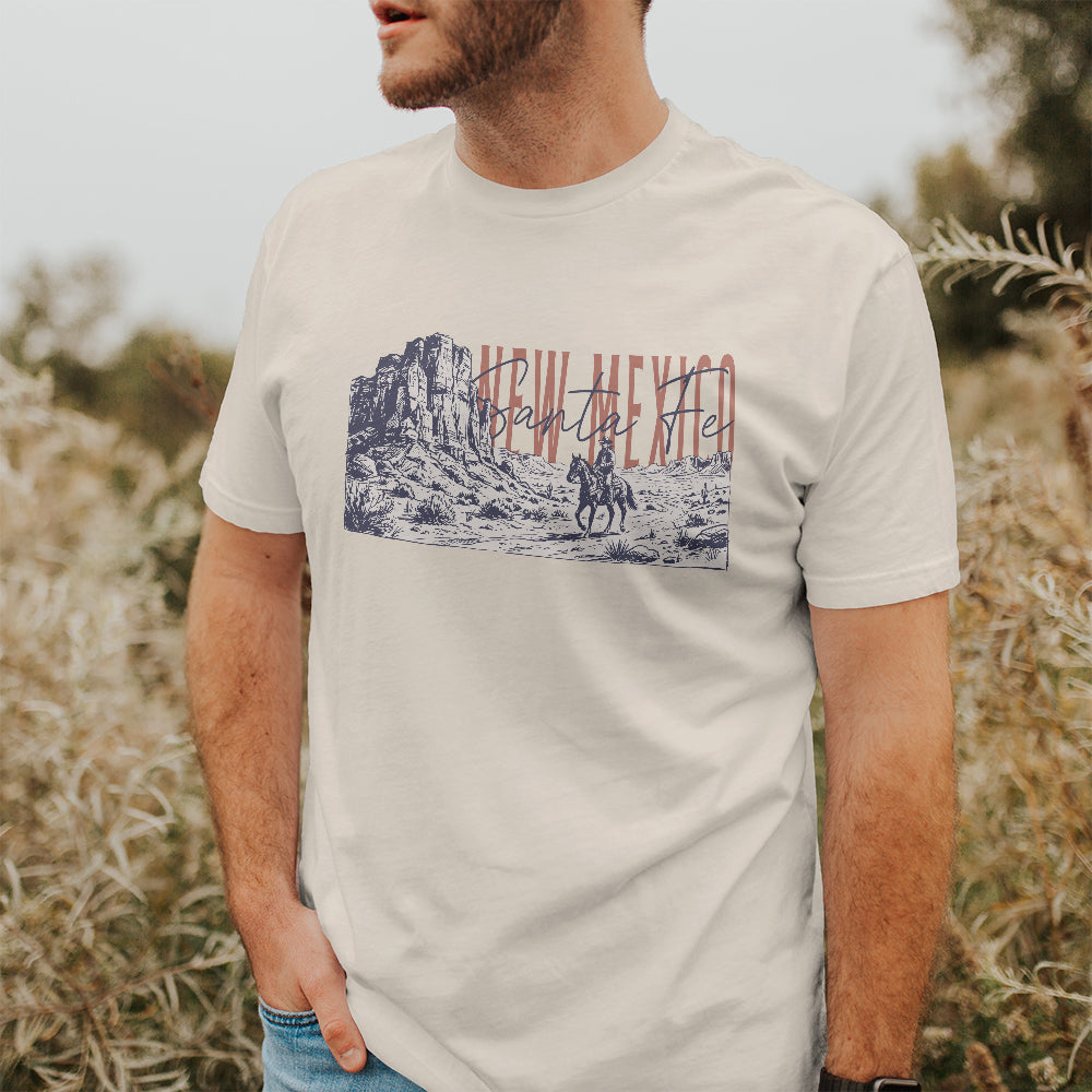 Sketched Cowboy Riding Horse - Custom T-Shirt