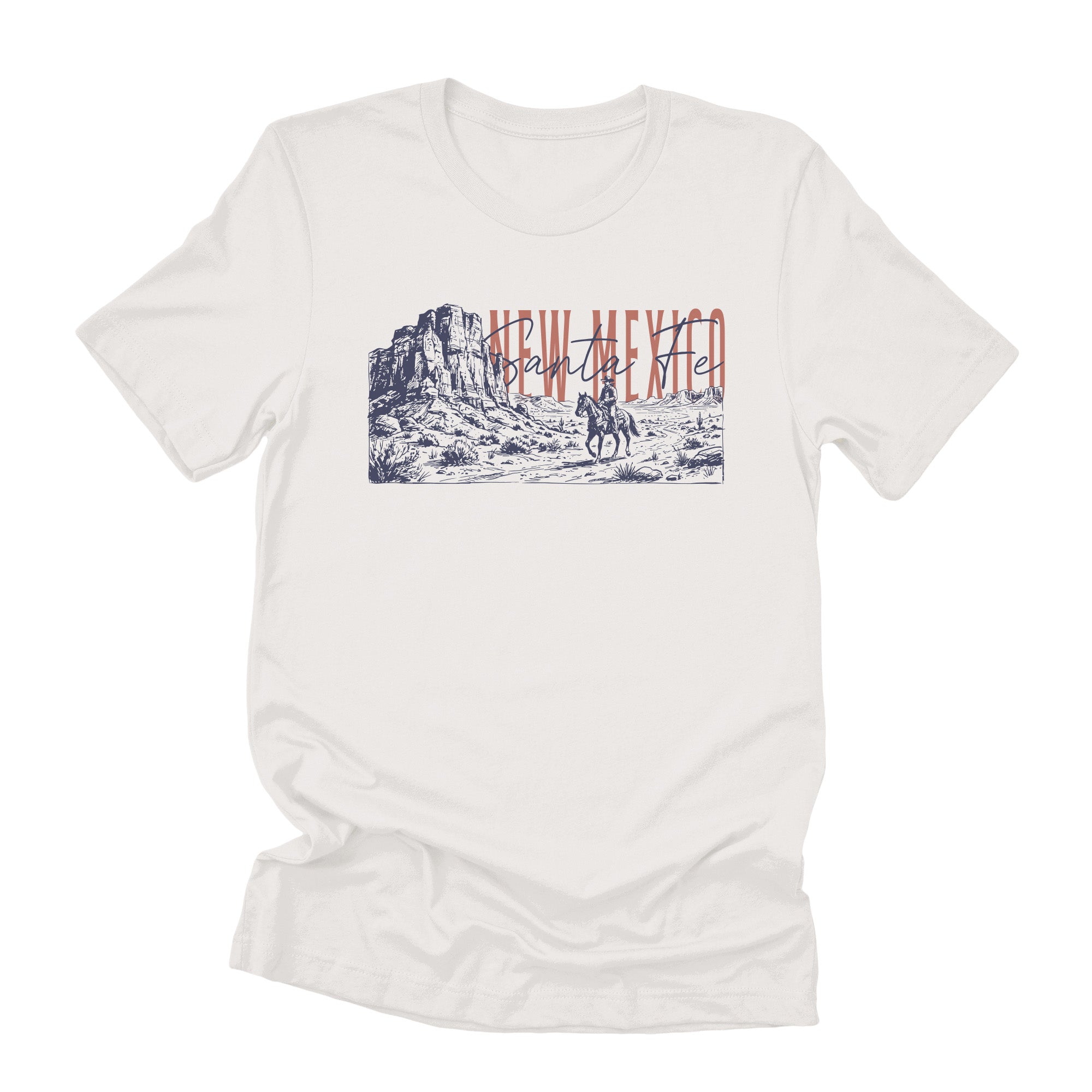 Sketched Cowboy Riding Horse - Custom T-Shirt