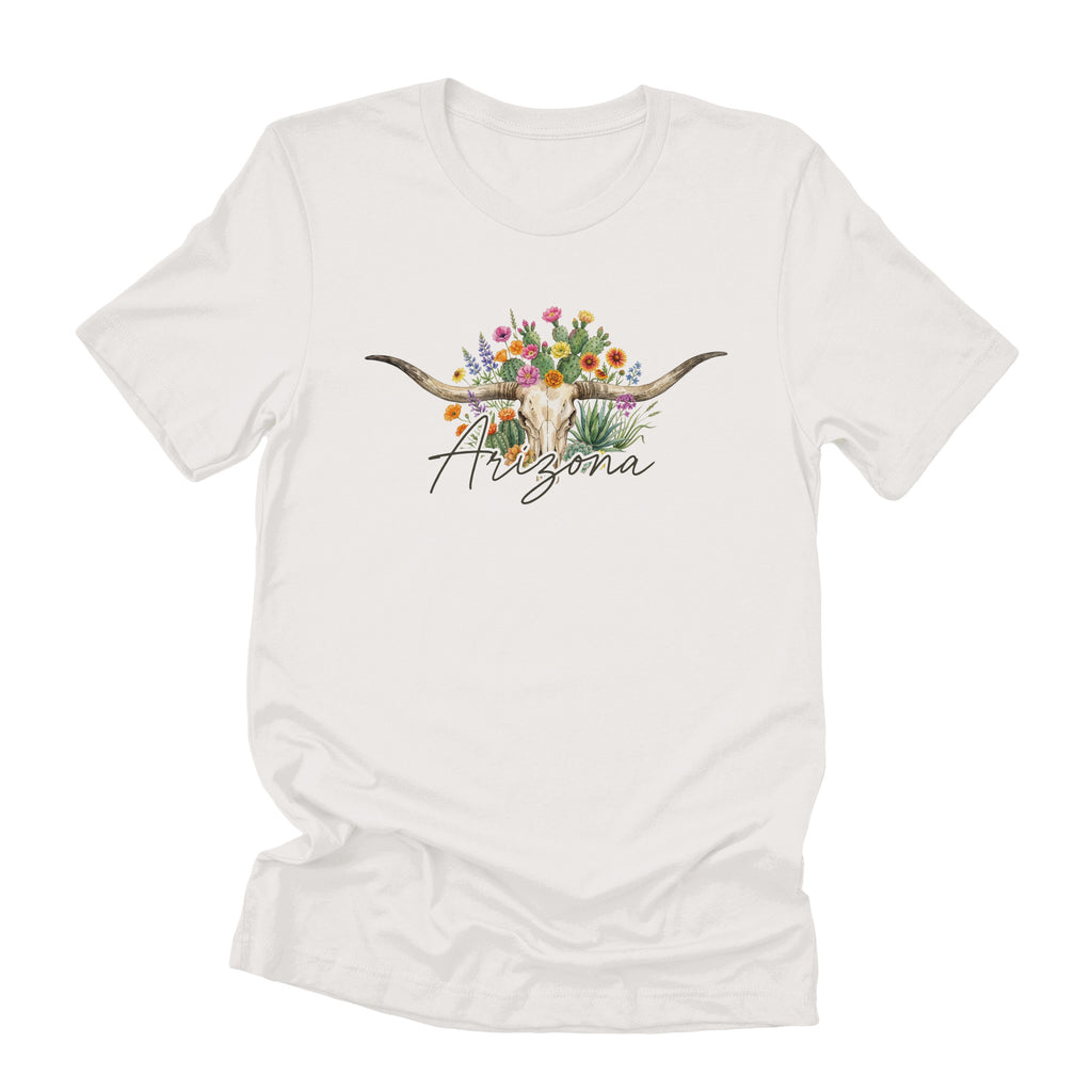 Longhorn Skull & Botanicals - Custom T-Shirt