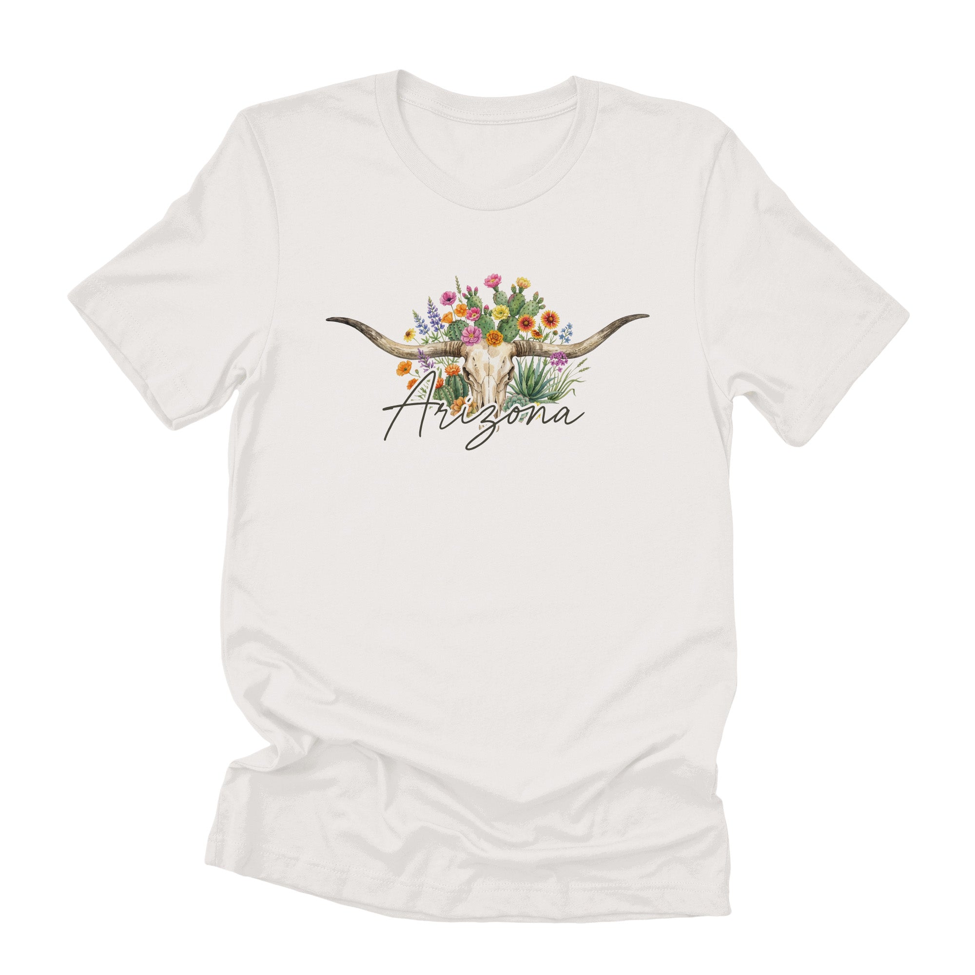 Longhorn Skull & Botanicals - Custom T-Shirt