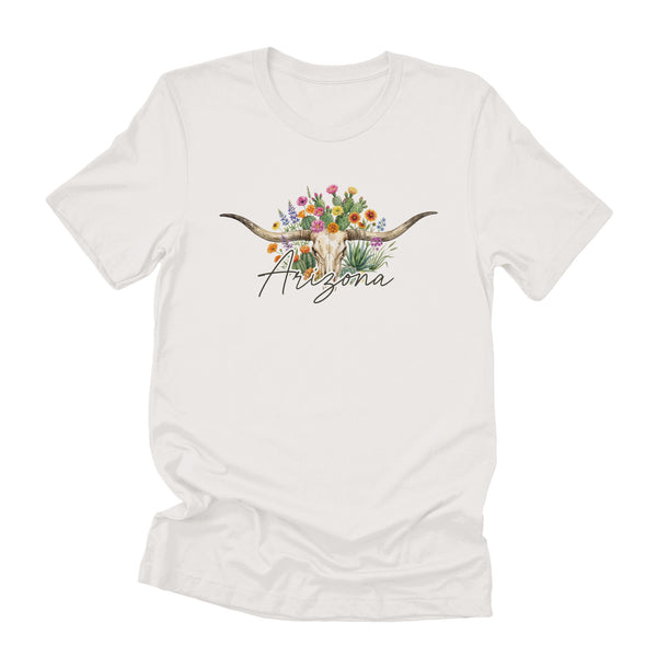 Longhorn Skull & Botanicals - Custom T-Shirt