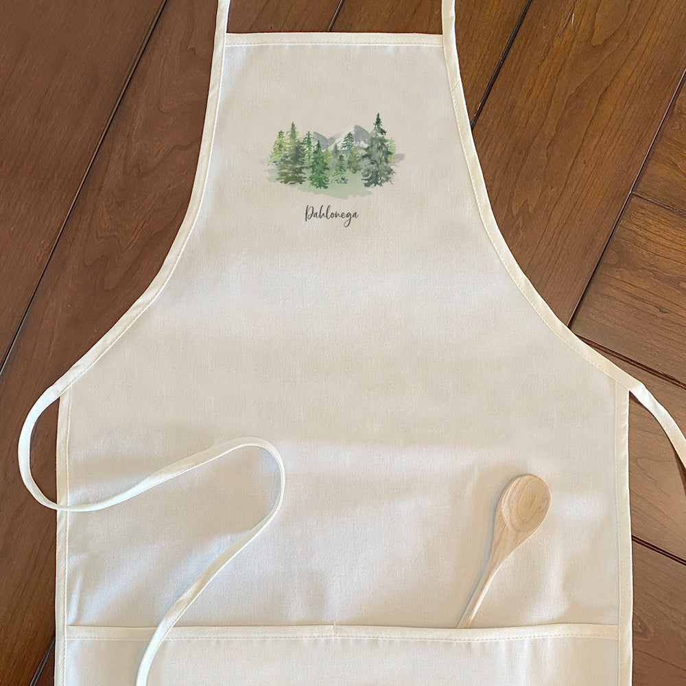 Watercolor Mountain Scene - Custom Women's Apron