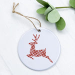 Red Holiday Deer - Ornament