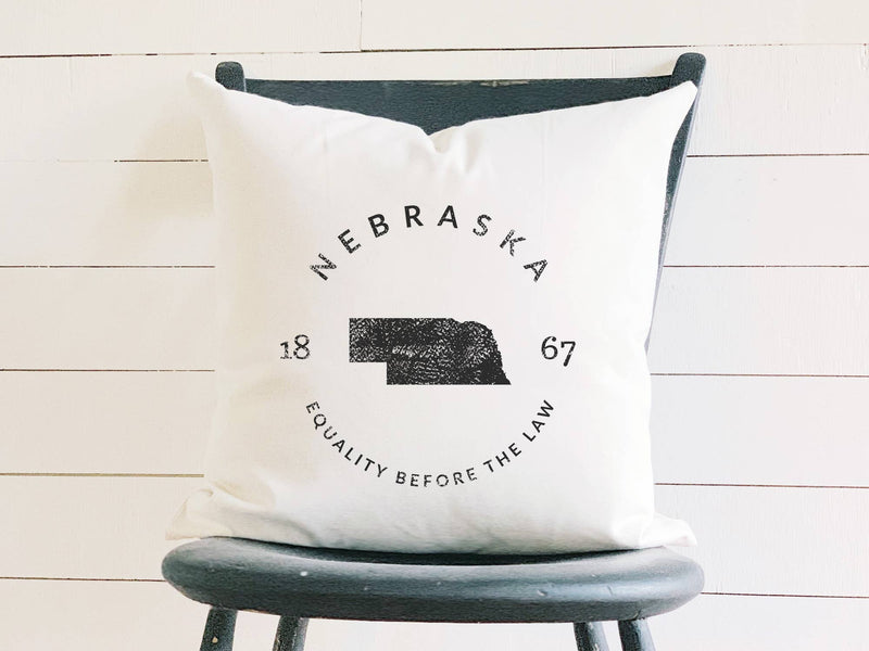 State Badge and Motto - Square Canvas Pillow