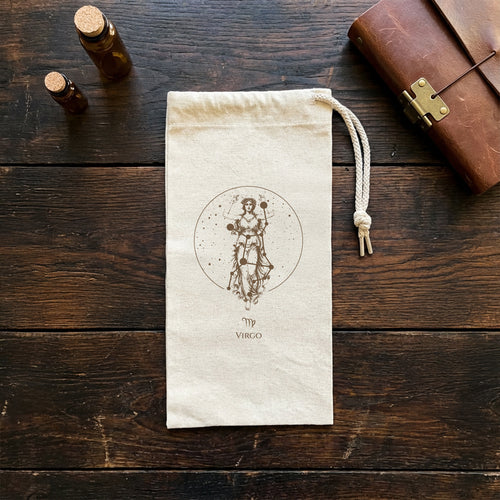 Vintage Zodiac Constellations - Canvas Wine Bag