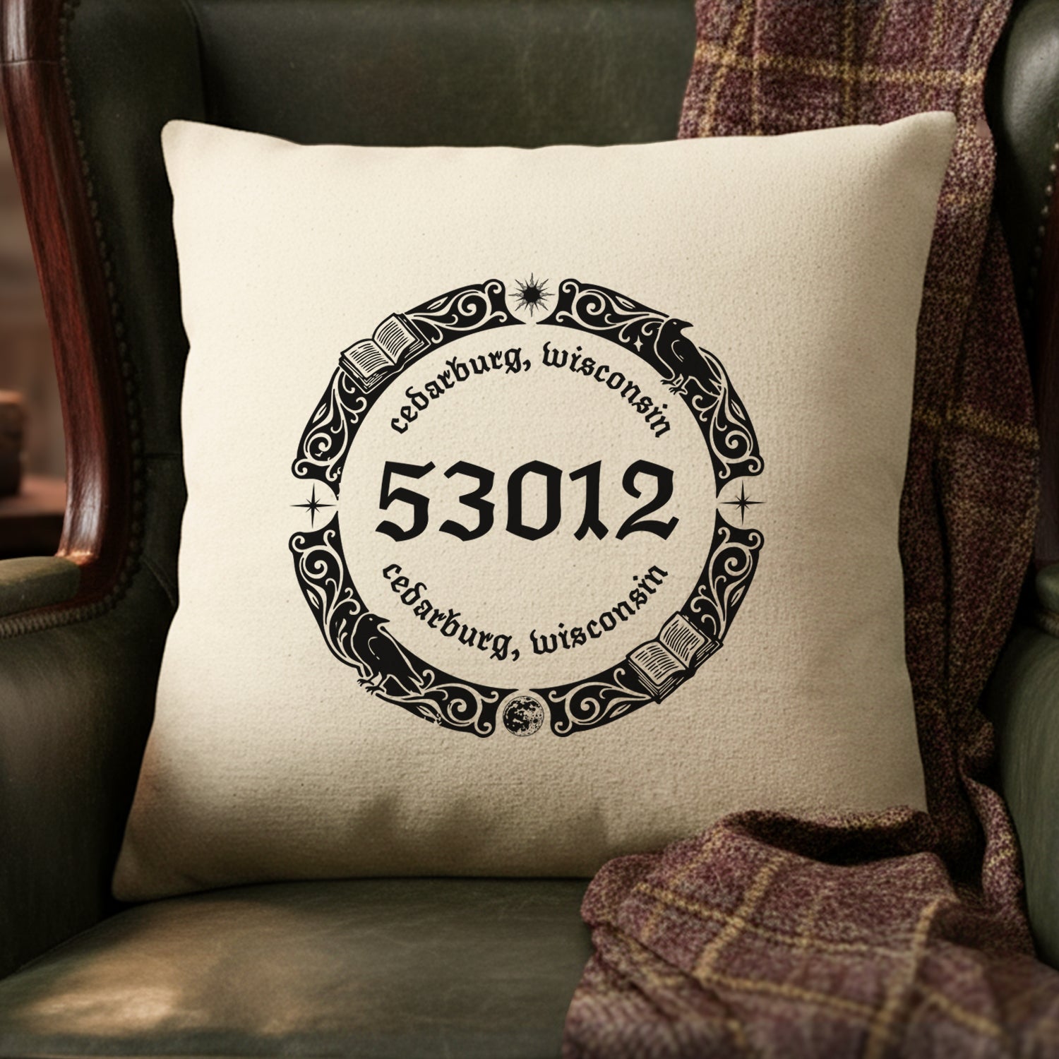 Fantasy Zipcode Stamp - Custom Square Canvas Pillow