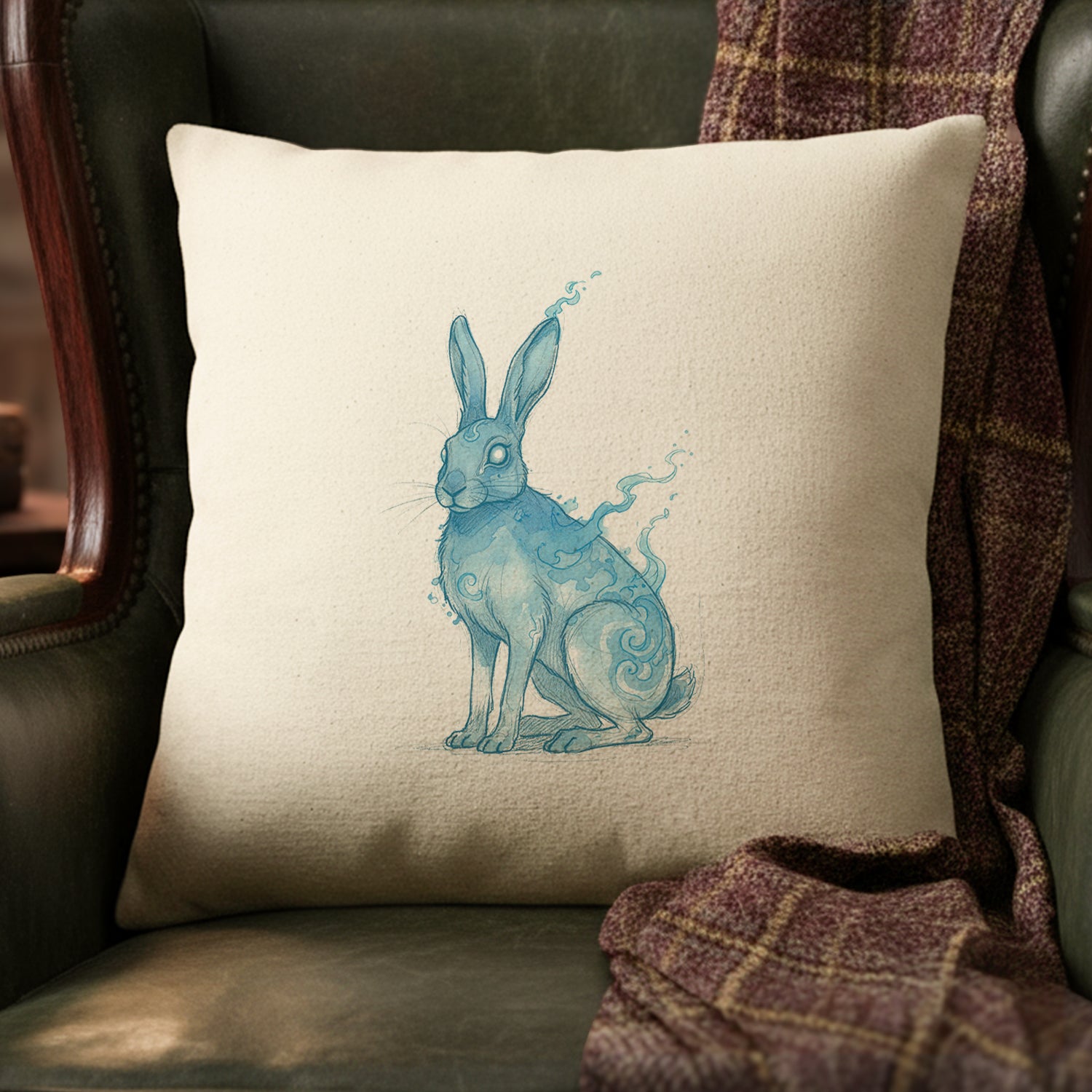 Magic Rabbit Illustration - Square Canvas Pillow