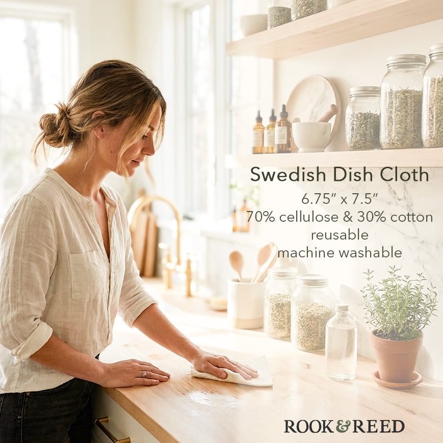 Snuggling Foxes Pencil Illustration - Swedish Dish Cloth