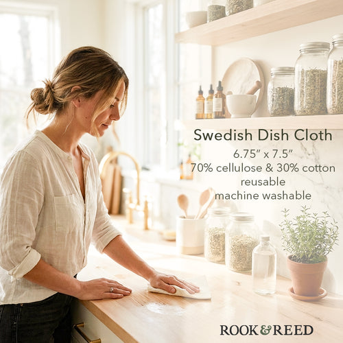 Snuggling Foxes Pencil Illustration - Swedish Dish Cloth