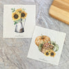 Sunflowers in Jug, Fall Harvest 2 pk - Swedish Dish Cloth