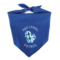 Summer Plaid w/ Squirrel (Blue) - Pet Bandana