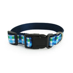 Summer Plaid (Blue) - Dog Collar