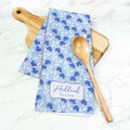 Indigo Floral - Custom Waffle Weave Towel