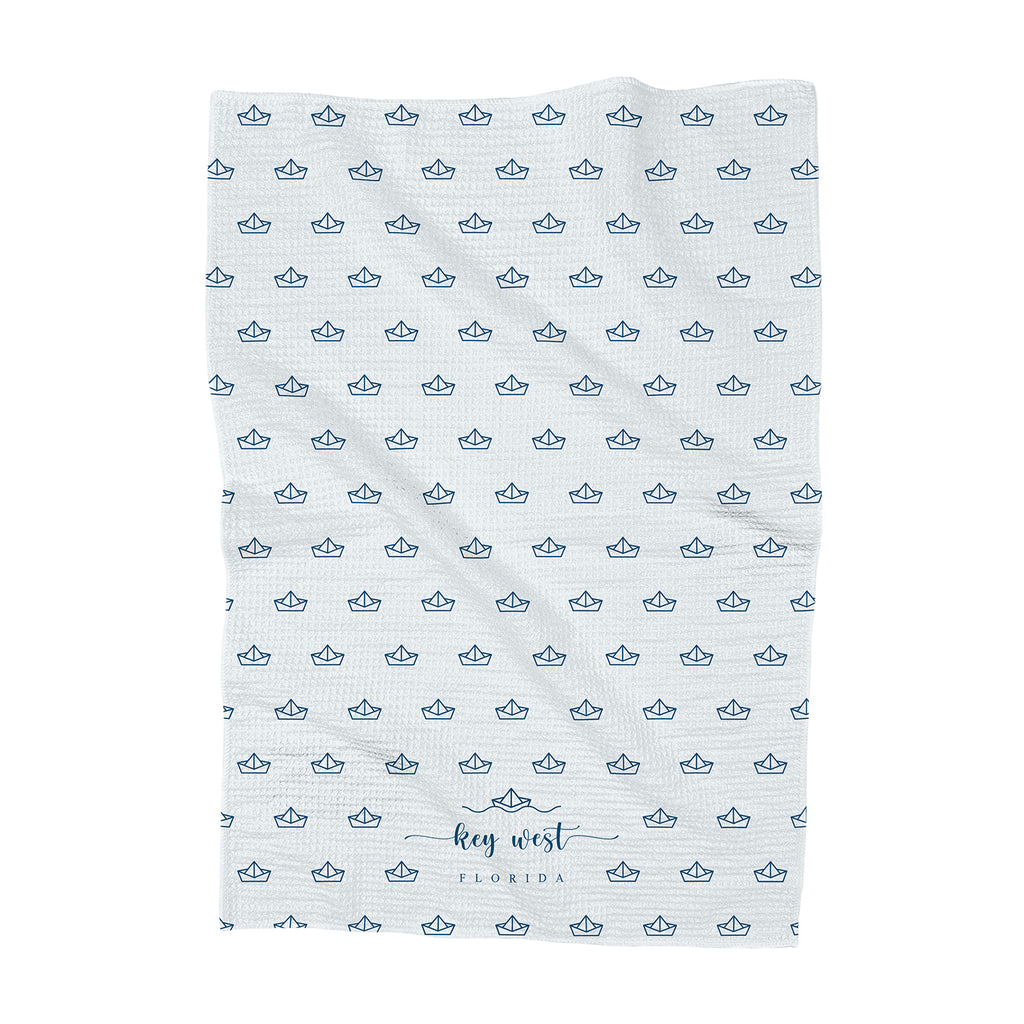 Paper Boats - Custom Waffle Weave Towel