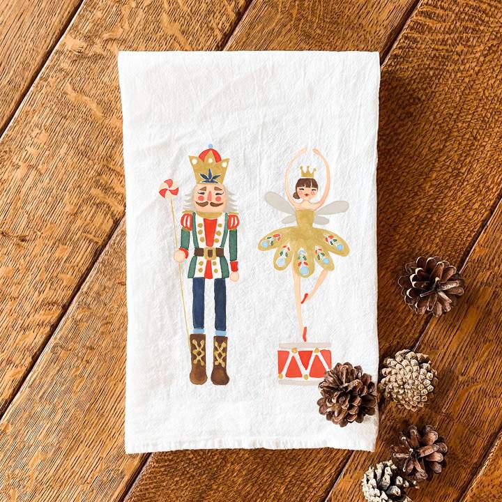 Nutcracker King with Snow Queen - Cotton Tea Towel