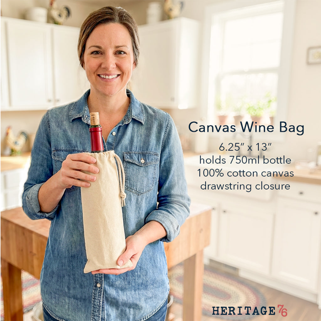 God Bless America Flag - Canvas Wine Bag