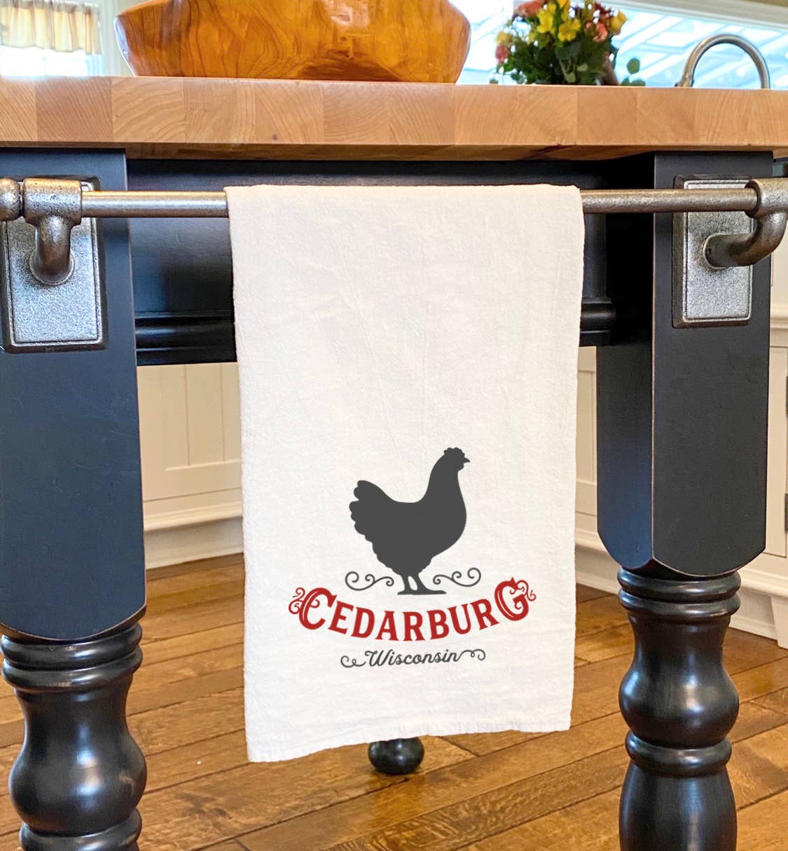 Vintage Icon (Chicken) City/State - Custom Cotton Tea Towel