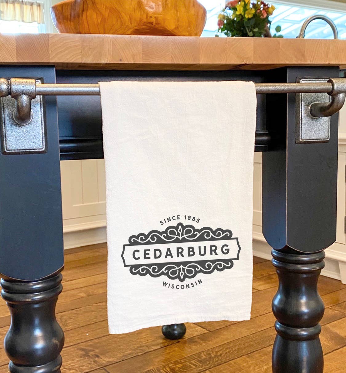 Ornamental City/State - Custom Cotton Tea Towel