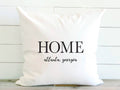Home with City and State - Custom Square Canvas Pillow