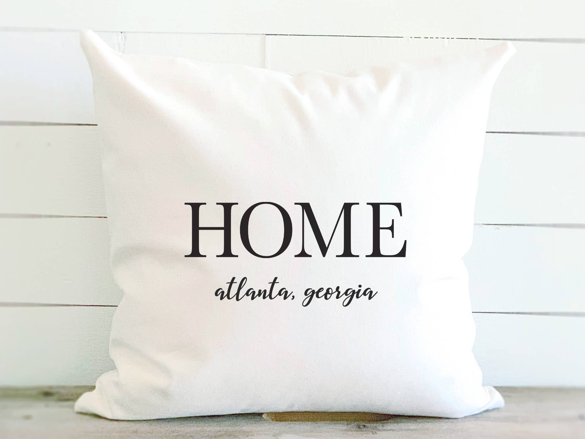 Home with City and State - Custom Square Canvas Pillow