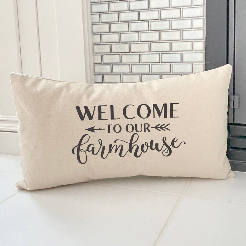 Welcome to Our Farmhouse - Rectangular Canvas Pillow