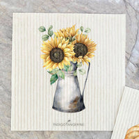 Sunflowers in Jug, Fall Harvest 2 pk - Swedish Dish Cloth