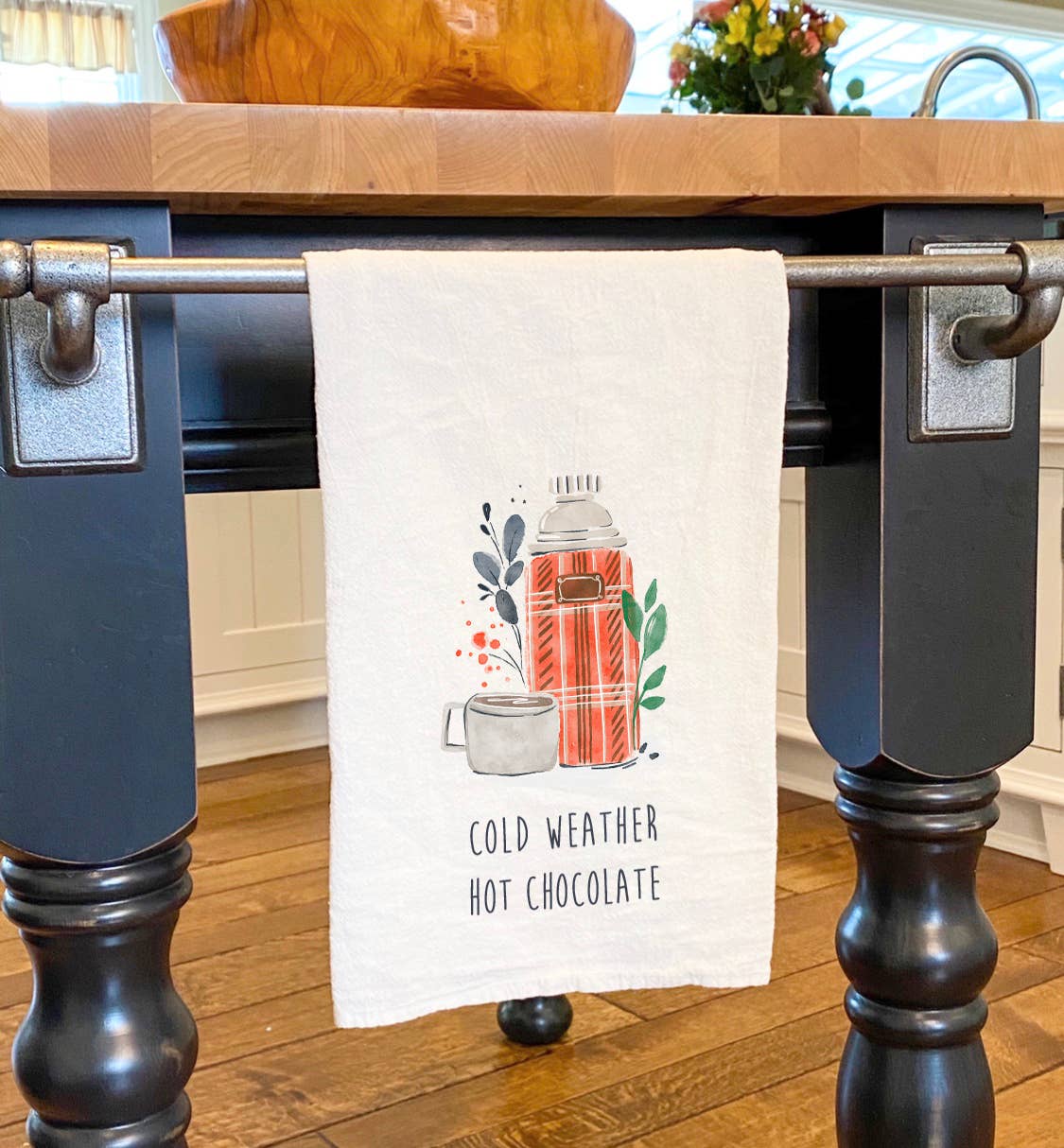 Cold Weather, Hot Chocolate - Cotton Tea Towel