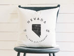 State Badge and Motto - Square Canvas Pillow