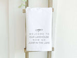 Welcome to Our Lakehouse (Canoe) - Cotton Tea Towel